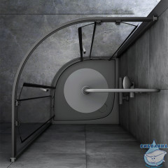 Душевое ограждение Am.Pm Gem W90G-401-090BT 90x90 профиль черный, стекло прозрачное (без поддона)