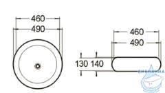 Раковина на столешницу 49 см SantiLine SL-1041