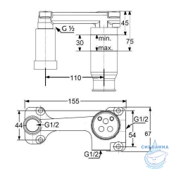  Смеситель для раковины встраиваемый  Kludi Bozz 38245N076S (золото брашированное)