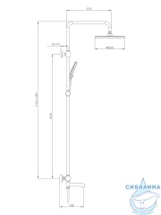 Душевая система Raglo 250 1 режим R20.26.03 (сатин золотой)