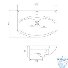 Тумба Акватон Ария 65 Н белая с раковиной Смайл 65
