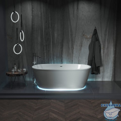 Акриловая ванна 1Marka Tondo 174х80 с каркасом (с подсветкой)