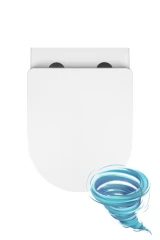 Унитаз подвесной безободковый, смыв торнадо Charus Estella Tornado CR.522.WT3.01 с сиденьем Soft Close (микролифт)