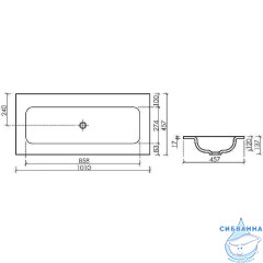 Раковина встраиваемая 101 см Ceramicanova Grace CN7013MBwx