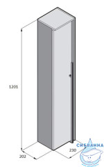Пенал Roca Aneto R 23 (1 дверка) белый/черный 857467806