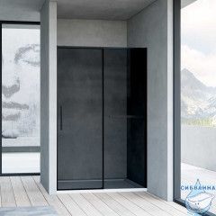 Дверь в нишу Vincea Slim Soft 150 профиль черный, стекло тонированное VDS-1SS120CGB