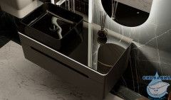 Тумба под раковину Jorno Shine 100 см Shi.01.100/P/A антрацит
