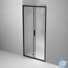 Дверь в нишу AM.PM Gem W90G-100-1-195BM 100 см профиль черный, стекло матовое