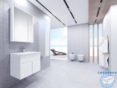 Тумба Roca Up 80 с раковиной Roca Gap 80 белый глянец