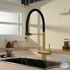 Смеситель для кухни Vincea VKF-120BG (золото/черный)