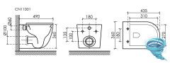Унитаз подвесной безободковый Ceramicanova Uno Rimless CN11001TMB с сиденьем быстросъемным Soft Close (микролифт)