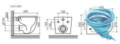 Унитаз подвесной безободковый Ceramicanova Uno Rimless CN11001TMB с сиденьем быстросъемным Soft Close (микролифт)