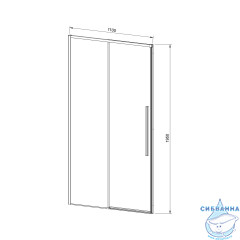 Дверь в нишу Vincea Slim-N 110 профиль черный, стекло тонированное VDS-4SN110CGB