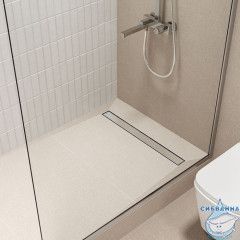 Лоток душевой, горизонтальный выпуск, комб. затвор, двухстор. решетка, 700мм, хром, IDDIS, 975A7SB00DZ
