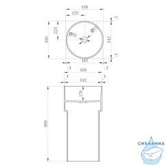 Раковина напольная 45 см ABBER Kristall AT2701White-Aquamarin