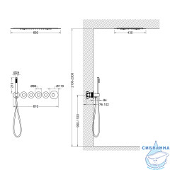 Душевая система Timo Saona SX-2319/18SM 680 1 режим (черное золото)