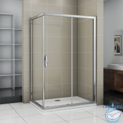 Душевое ограждение Bas Infinity WTW+SP 110х80 профиль хром, стекло прозрачное (без поддона)