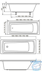Акриловая ванна Ravak Domino Plus 150x70 с ножками