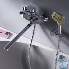 Смеситель для ванны Am.Pm Like F8095000 с душевым гарнитуром (хром)