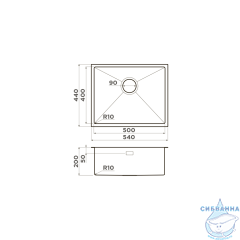 Кухонная мойка Omoikiri Taki 54-U/IF-IN Side SF нержавеющая сталь