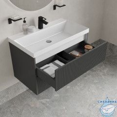 Тумба с умывальником подвесная, 80 см, темно-серый, Билд (Bild) 2.0, IDDIS, BIL80G1i95K подходит умыв. 4518000i28