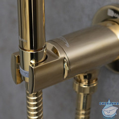 Встраиваемый смеситель с гигиеническим душем Lemark Solo LM7171G (золото)