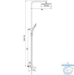 Душевая система Gappo G2417-60 300 1 режим (черный матовый)