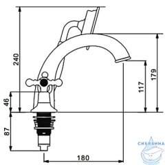 Смеситель для ванны на борт Gappo G1189-4 с аксессуарами (бронза)