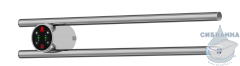Полотенцесушитель электрический Terminus Полка Электро П2 КРУГ 50х9 (с возможностью скрытого подключения, подключение слева)