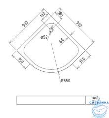 Акриловый поддон Gemy ST07T 90х90