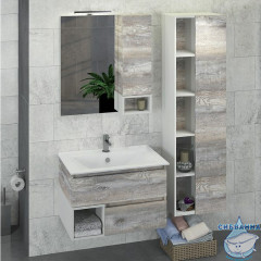 Тумба Comforty Турин 75 дуб бежевый/белый с раковиной Comforty 75 00-00013913