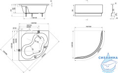 Акриловая ванна Ravak Gentiana 150x150 с ножками