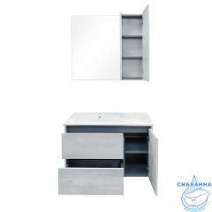 Тумба подвесная Comforty Бремен-90 дуб белый с раковиной 9090EL