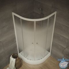 Душевое ограждение Тритон Лайт А 90x90 профиль белый, стекло лайт Щ0000061807 (с поддоном)