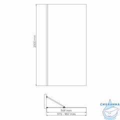 Душевое ограждение Wasserkraft Aisch 100 см 55W44