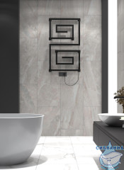 Полотенцесушитель электрический Indigo Lira (с таймером) 60х100 черный муар (с возможностью скрытого подключения, подключение R)