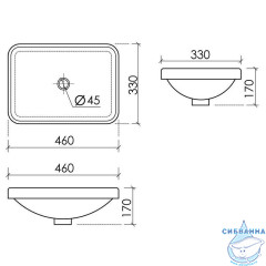  Раковина на столешницу 46 см Ceramicanova Element CN6078