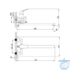 Смеситель для ванны Milardo Nelson NELSBLCM10 с душевым гарнитуром (хром)