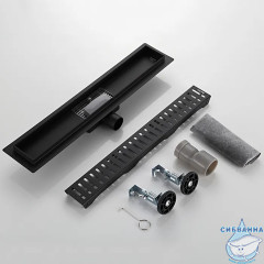 Дренажный трап для душа Gappo G87007-36 700 с решеткой (черный)