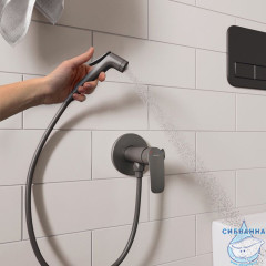 Встраиваемый смеситель с гигиеническим душем, графит, Rora, Milardo, RORGMR0M08