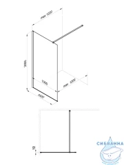Walk-in Тритон Плано 100 профиль графит, стекло прозрачное Щ0000078696