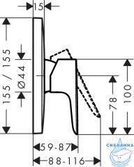 Встраиваемый смеситель для душа Hansgrohe Talis E 71765000