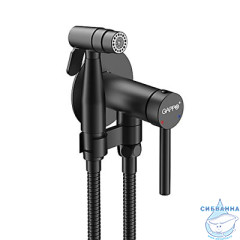 Встраиваемый смеситель Gappo G7206-6 G06-6 с гигиеническим душем (черный матовый)