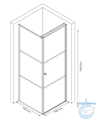 Душевое ограждение Berges Wasserhaus Dark 90x90 061020L профиль черный, стекло прозрачное (без поддона) (с витрины)