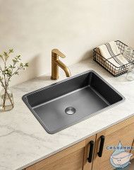 Раковина встраиваемая снизу ABBER Wasser Kreis AF2402GM оружейная сталь
