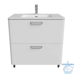 Тумба напольная с умывальником, белая, 80 см, Brick, IDDIS, BRI80WFi95K