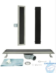 Дренажный трап для душа ALMAes Laguna 80 см с решеткой (черный)