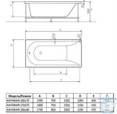 Акриловая ванна Toni Arti Kaitarain PL 170x75 антрацит с каркасом