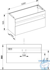 Тумба под раковину  Keuco Stageline 120 кашемир