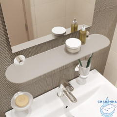 Полка, глянцевый хром, матовое стекло, сплав металлов, Sena, IDDIS, SENSSG0i44